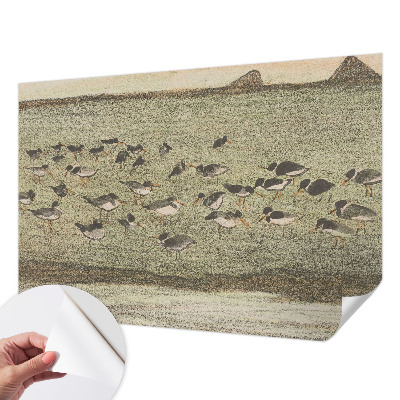 Peel and stick wall mural for kids' room featuring a peaceful bird illustration