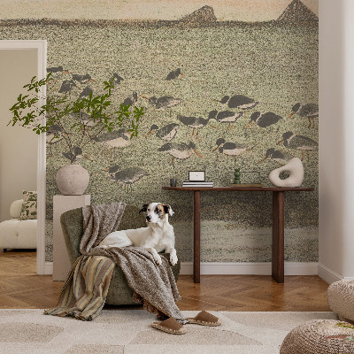 Peel and stick wall mural for kids' room featuring a peaceful bird illustration