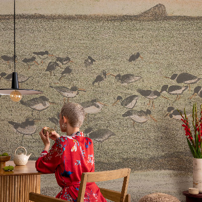 Peel and stick wall mural for kids' room featuring a peaceful bird illustration