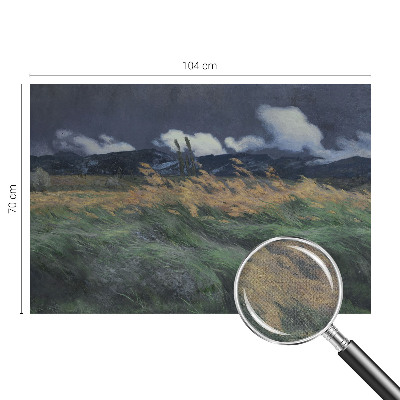 3D photo wallpaper mural with a blown grass pattern