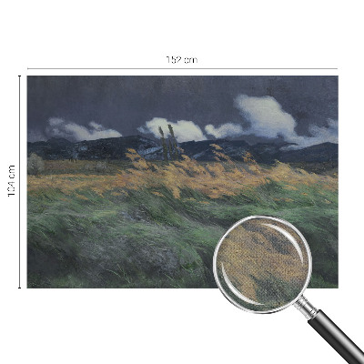3D photo wallpaper mural with a blown grass pattern