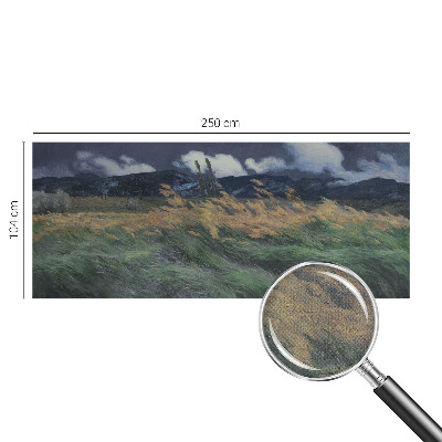 3D photo wallpaper mural with a blown grass pattern