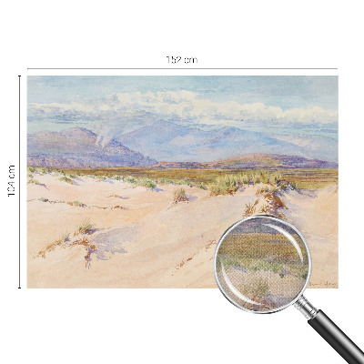 Children's wall mural featuring a desert landscape