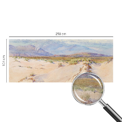 Children's wall mural featuring a desert landscape