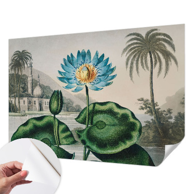 Baby room wall mural with an exotic landscape design
