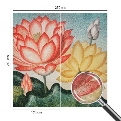Peel and stick wall mural with a lotus flower design