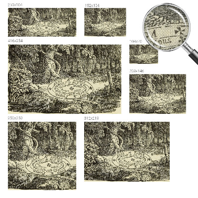 Self-adhesive wall mural with a magic circle design