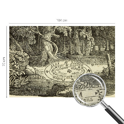 Self-adhesive wall mural with a magic circle design