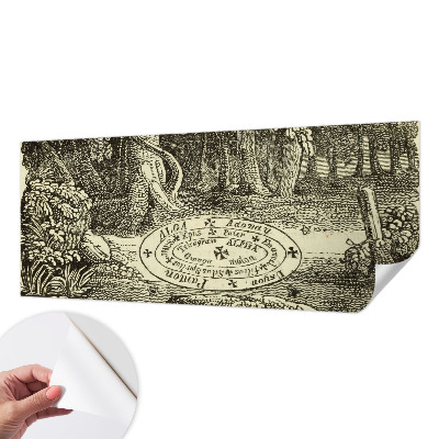 Self-adhesive wall mural with a magic circle design