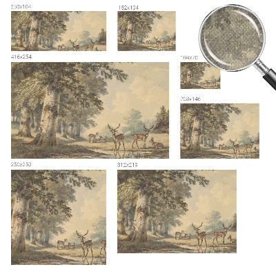 Stick-on wall mural with a tranquil forest design