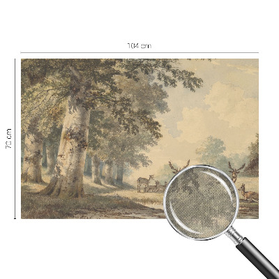 Stick-on wall mural with a tranquil forest design