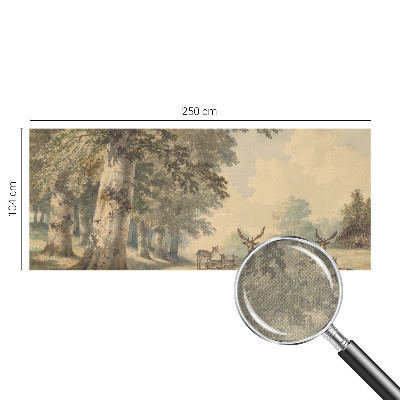 Stick-on wall mural with a tranquil forest design