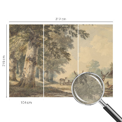 Stick-on wall mural with a tranquil forest design