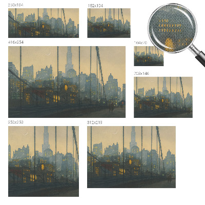 Peel and stick wall mural for kids' room featuring an evening panoramic scene