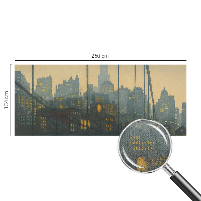 Peel and stick wall mural for kids' room featuring an evening panoramic scene
