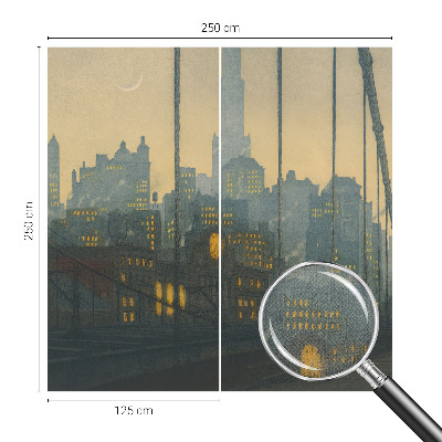Peel and stick wall mural for kids' room featuring an evening panoramic scene