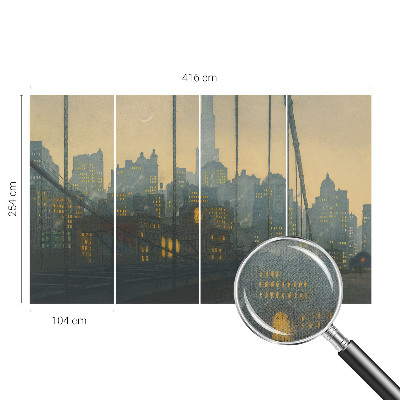 Peel and stick wall mural for kids' room featuring an evening panoramic scene
