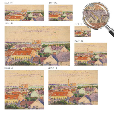 Peel and stick wall mural for bedroom Urban roofs