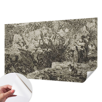 3D wall mural Mountain scenery