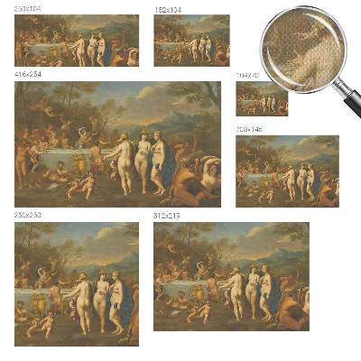 3D photo wallpaper mural with an ancient feast scene