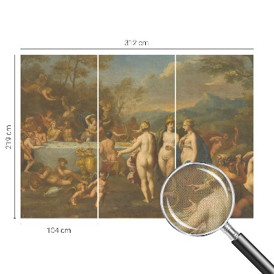 3D photo wallpaper mural with an ancient feast scene