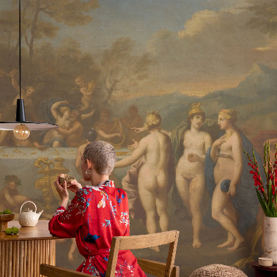 3D photo wallpaper mural with an ancient feast scene