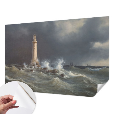 Nursery wall mural featuring a sea storm design