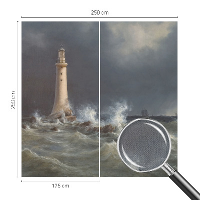 Nursery wall mural featuring a sea storm design