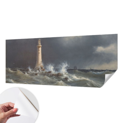 Nursery wall mural featuring a sea storm design