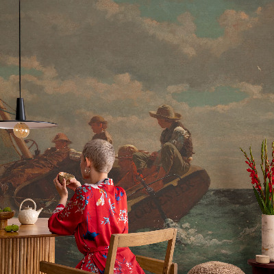 Peel and stick wall mural with a sea expedition design