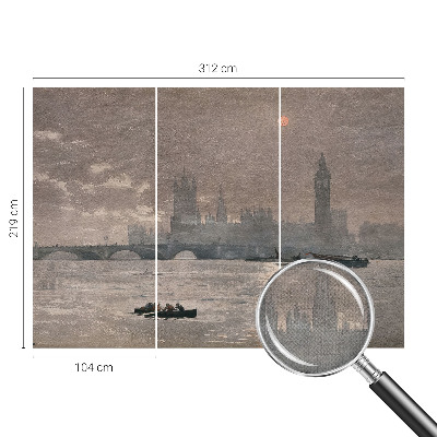 Peel and stick wallpaper mural featuring a night panorama