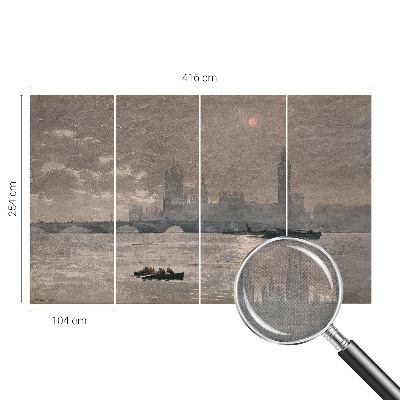 Peel and stick wallpaper mural featuring a night panorama