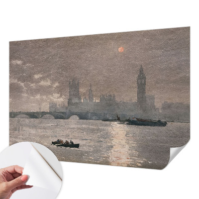 Peel and stick wallpaper mural featuring a night panorama