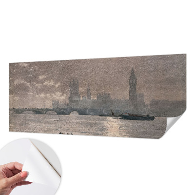 Peel and stick wallpaper mural featuring a night panorama
