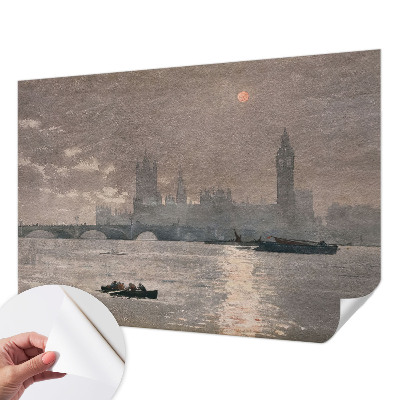 Peel and stick wallpaper mural featuring a night panorama