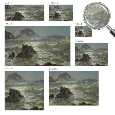 Stick-on wall mural with a stormy sea design