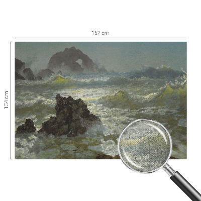 Stick-on wall mural with a stormy sea design