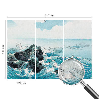 Removable wall mural featuring a sea scene