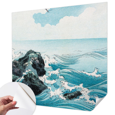Removable wall mural featuring a sea scene