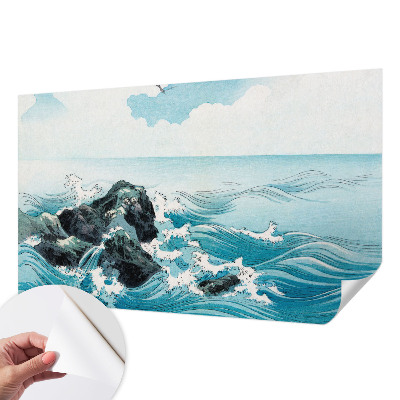 Removable wall mural featuring a sea scene