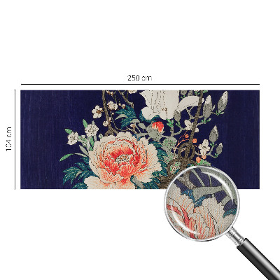 Peel and stick wall mural for living room with a flower basket design