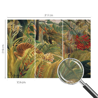 3D wall mural with an exotic tiger design