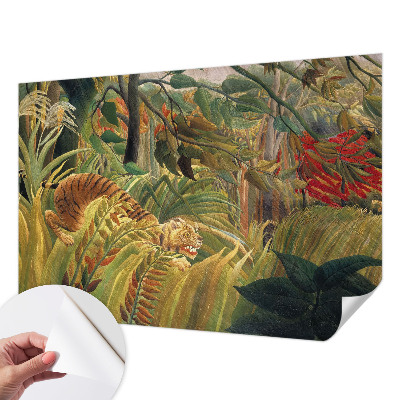 3D wall mural with an exotic tiger design