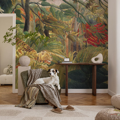 3D wall mural with an exotic tiger design