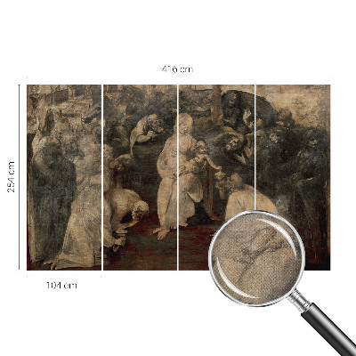 Peel and stick wall mural for kids' room with a spiritual meeting theme