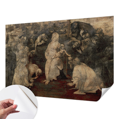 Peel and stick wall mural for kids' room with a spiritual meeting theme
