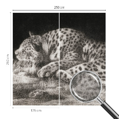 3D photo wallpaper mural with a resting leopard motif