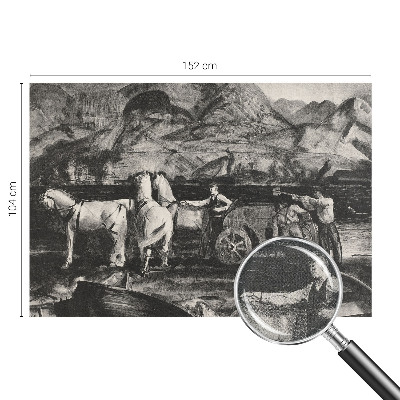 Children's wall mural with a village scene