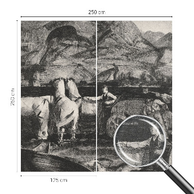 Children's wall mural Village scene