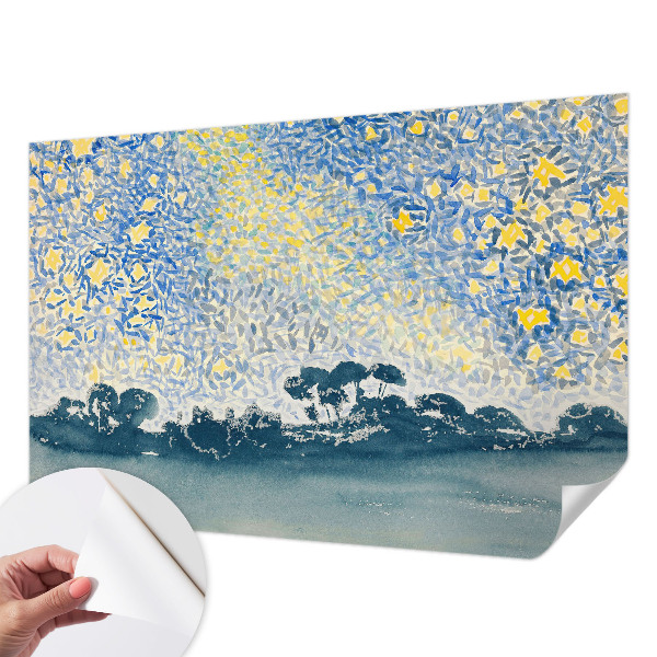 Baby room wall mural with a star abstract design